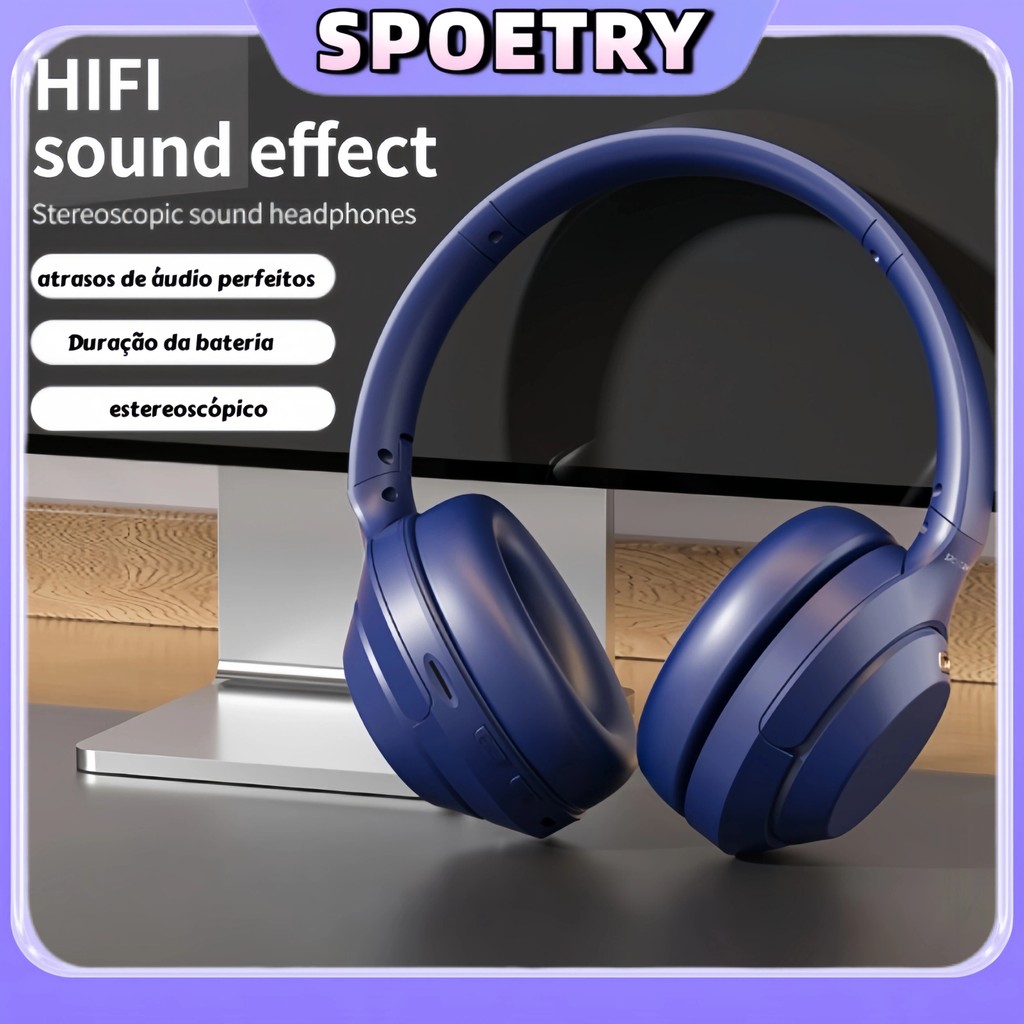 Headphone Sem Fio com Som Estéreo Redundância de