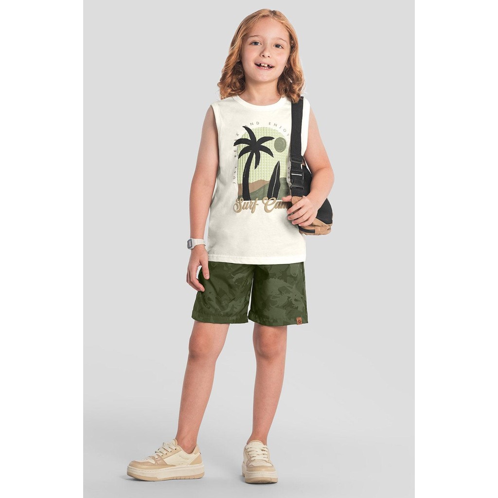 Bermuda infantil menino de dinossauro Brandili 