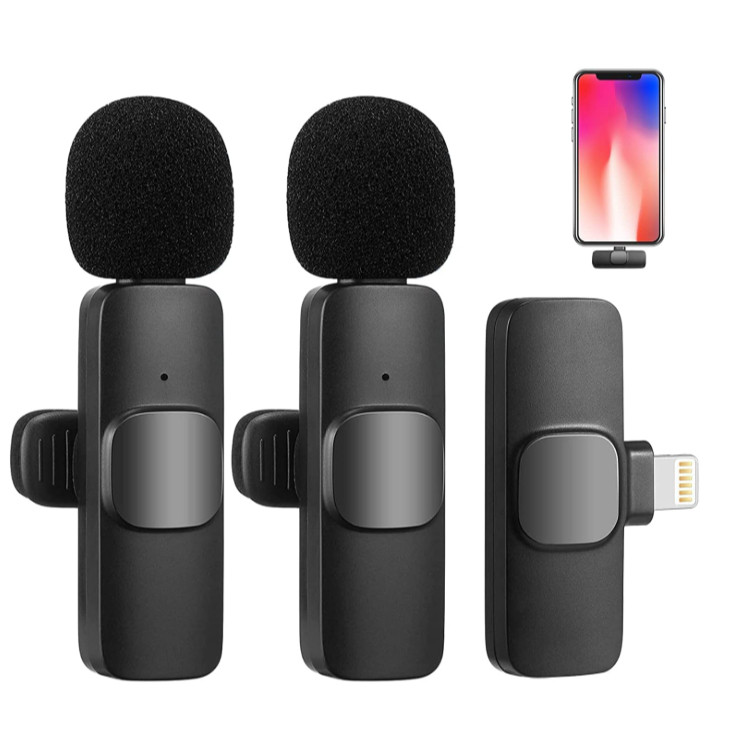 Microfone de Lapela Sem Fio Vlog Live Entrevista P