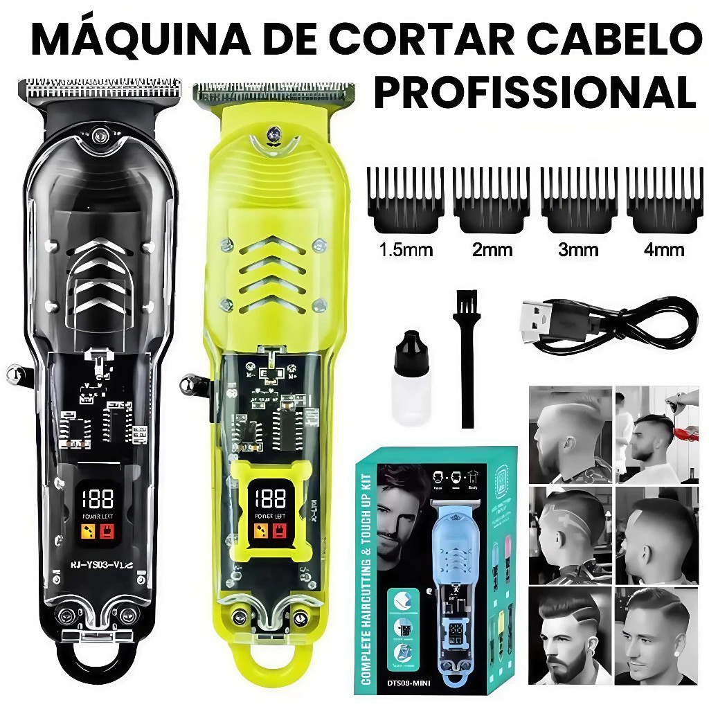 Máquina De Cortar Cabelo Profissional Smart Lcd B