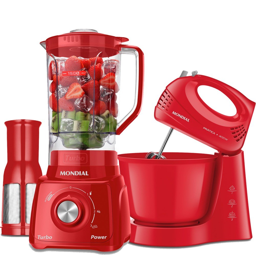 Kit Liquidificador 550W Turbo Power L-99-FR + Bate