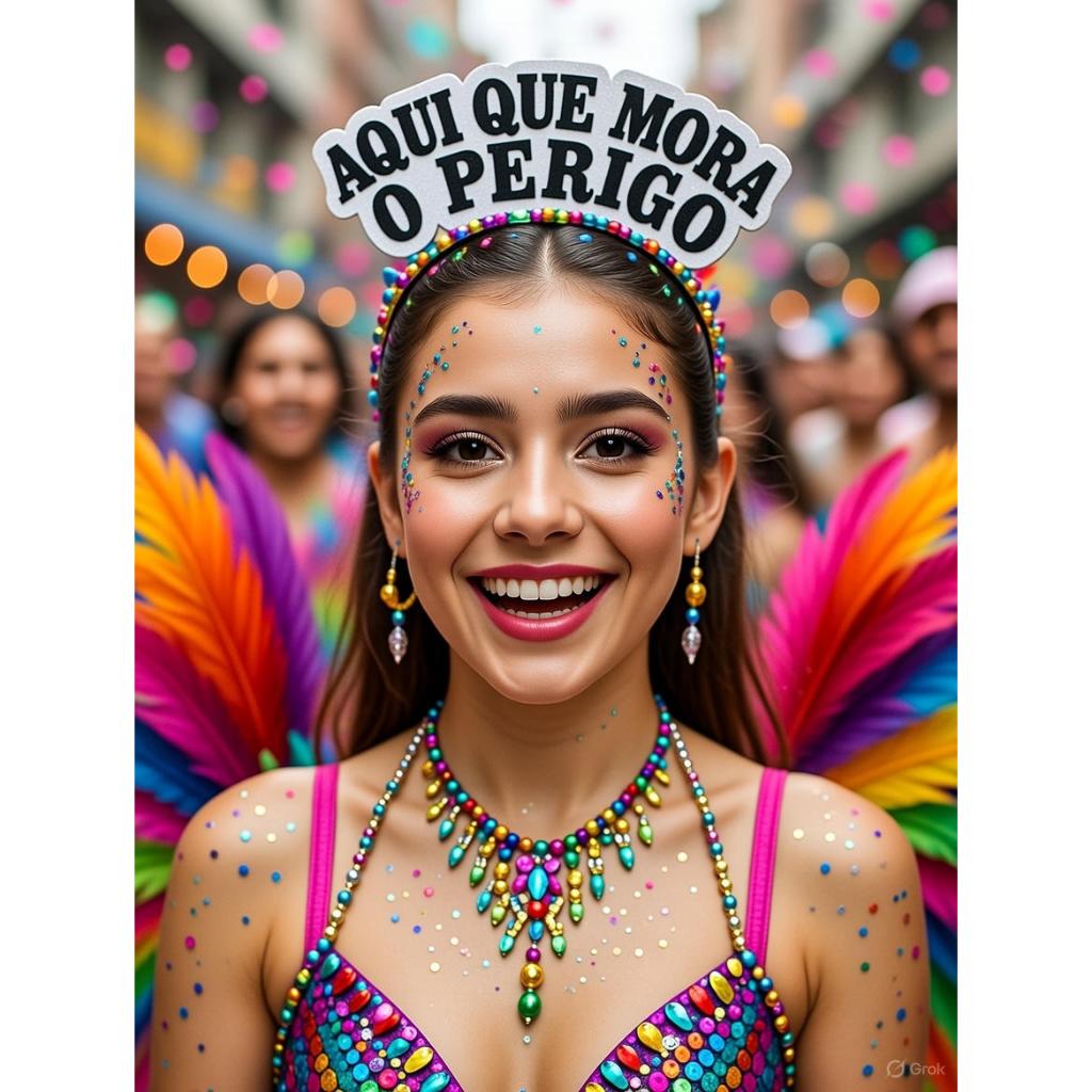 Tiara Arquinho carnaval aqui que mora o perigo