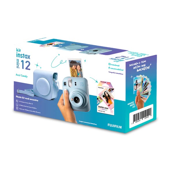 Kit Câmera Instax Mini 12 + 10 Filmes + Bolsa 
