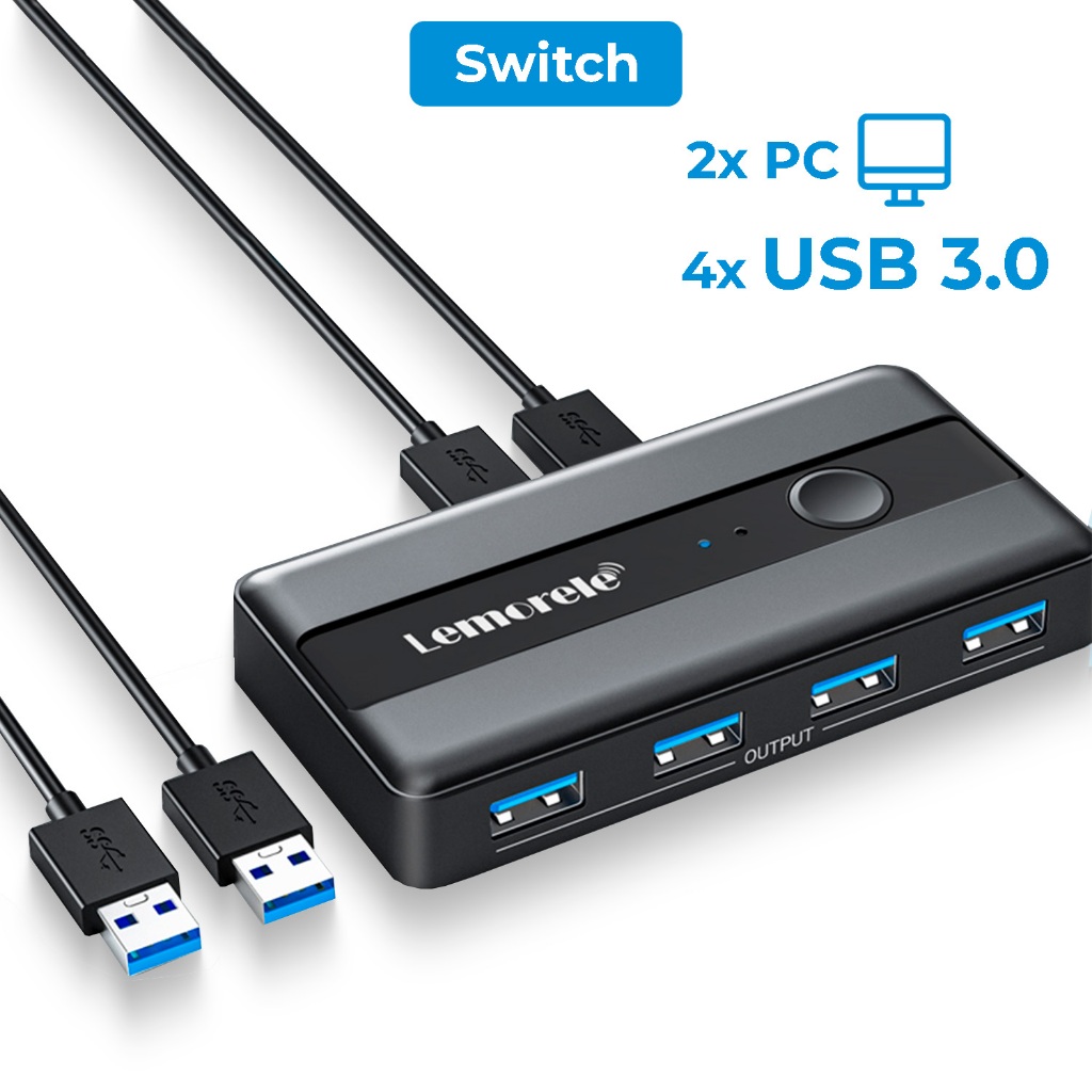 Seletor Kvm Usb Switch Usb 3.0 4 Portas Para 2 Pc 