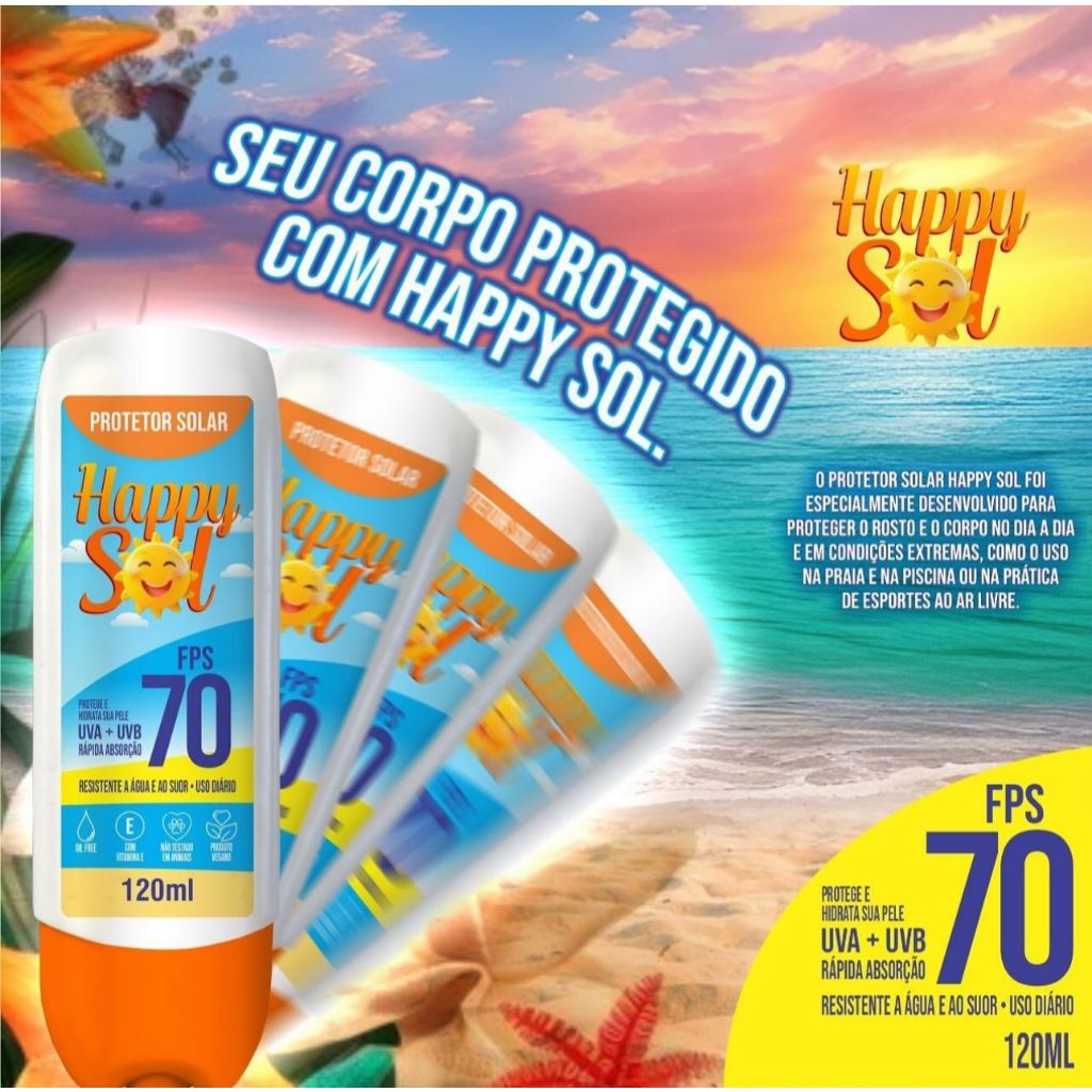 Kit 4 Protetor Solar Fps 70 Facial e Corporal Nutr