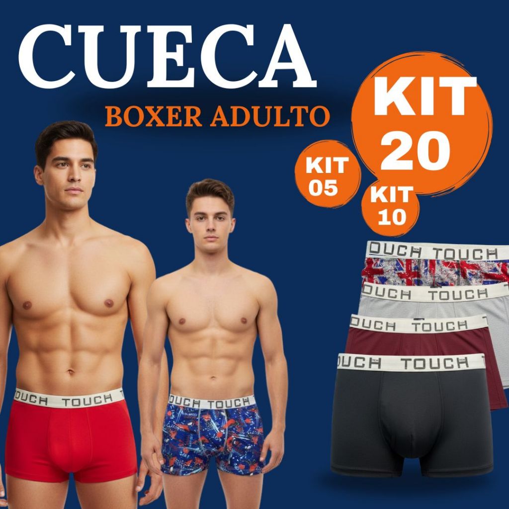 Kit 20, 10 e 5 Cuecas Box Boxer P, M, G e GG Micro