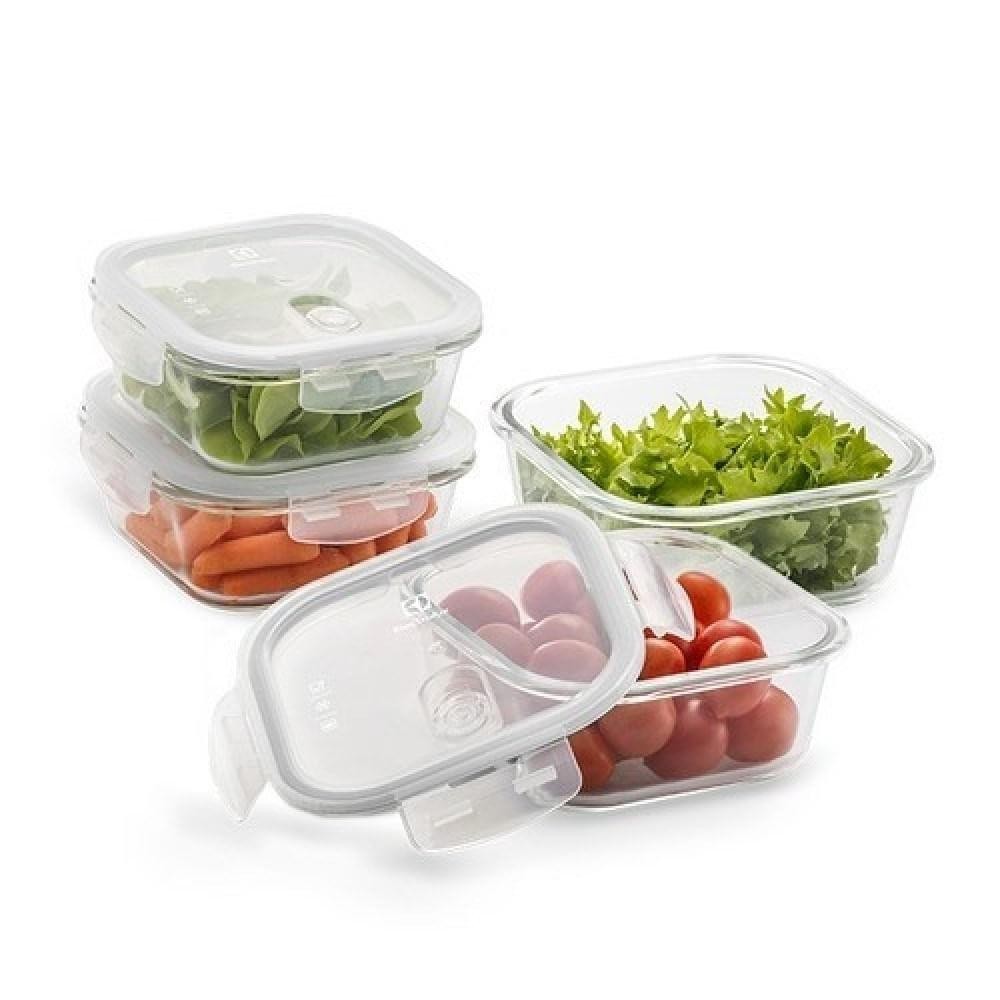 Potes Hérmeticos Electrolux de Vidro Quadrados 4 