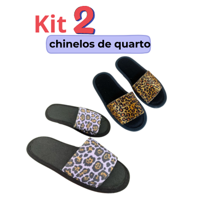 Kit 2 Chinelo de Quarto Unissex Sola Antiderrapant