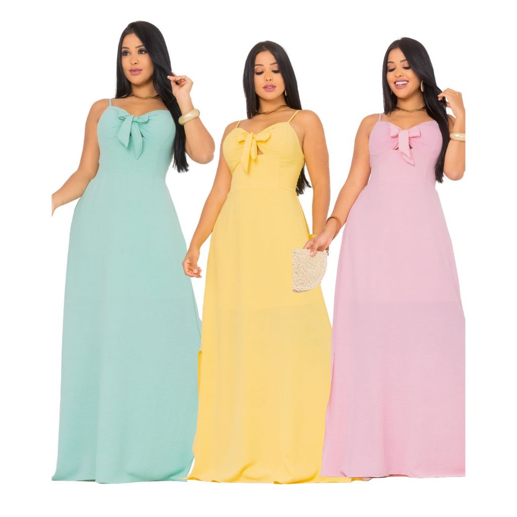 Vestido Longo Femenino Madrinhas contem bojo Laste