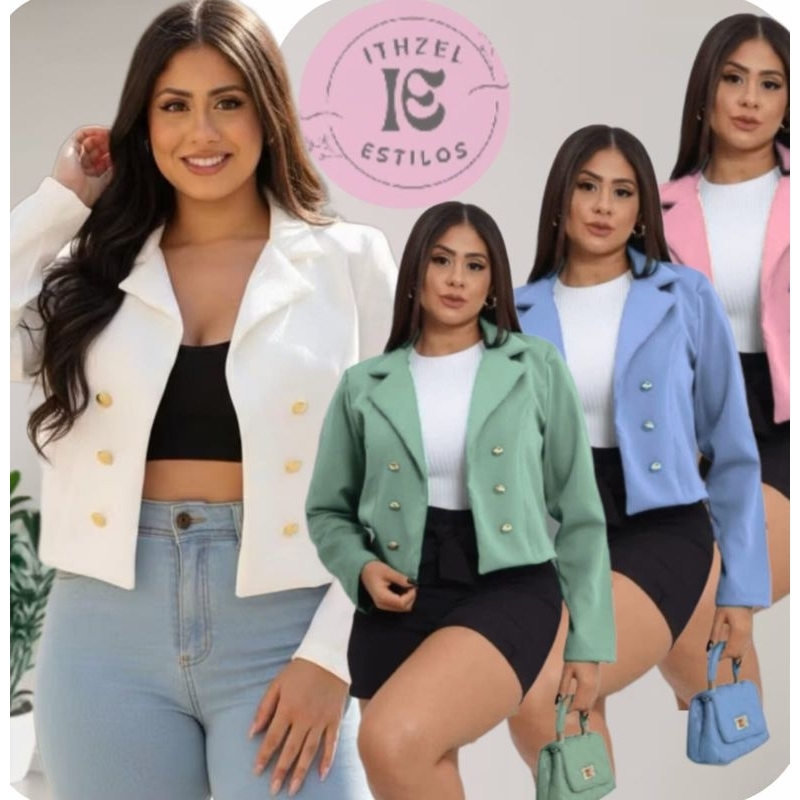 BLAZER CURTO FEMININA CASACO SOCIAL-MINI