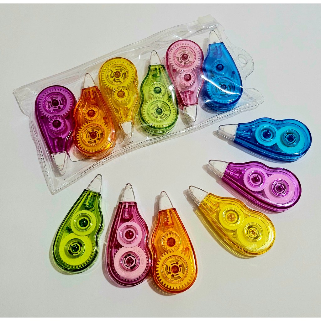 Kit 6 Corretivo em Fita Para Correção Artigos De