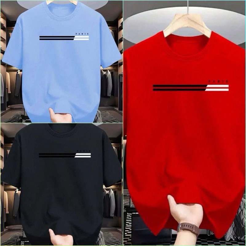 Kit 3 Camisetas Masculinas  Paris algodão premium