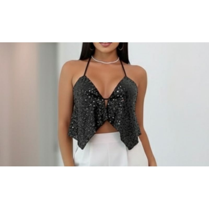 Cropped Peate Brilho de Festa