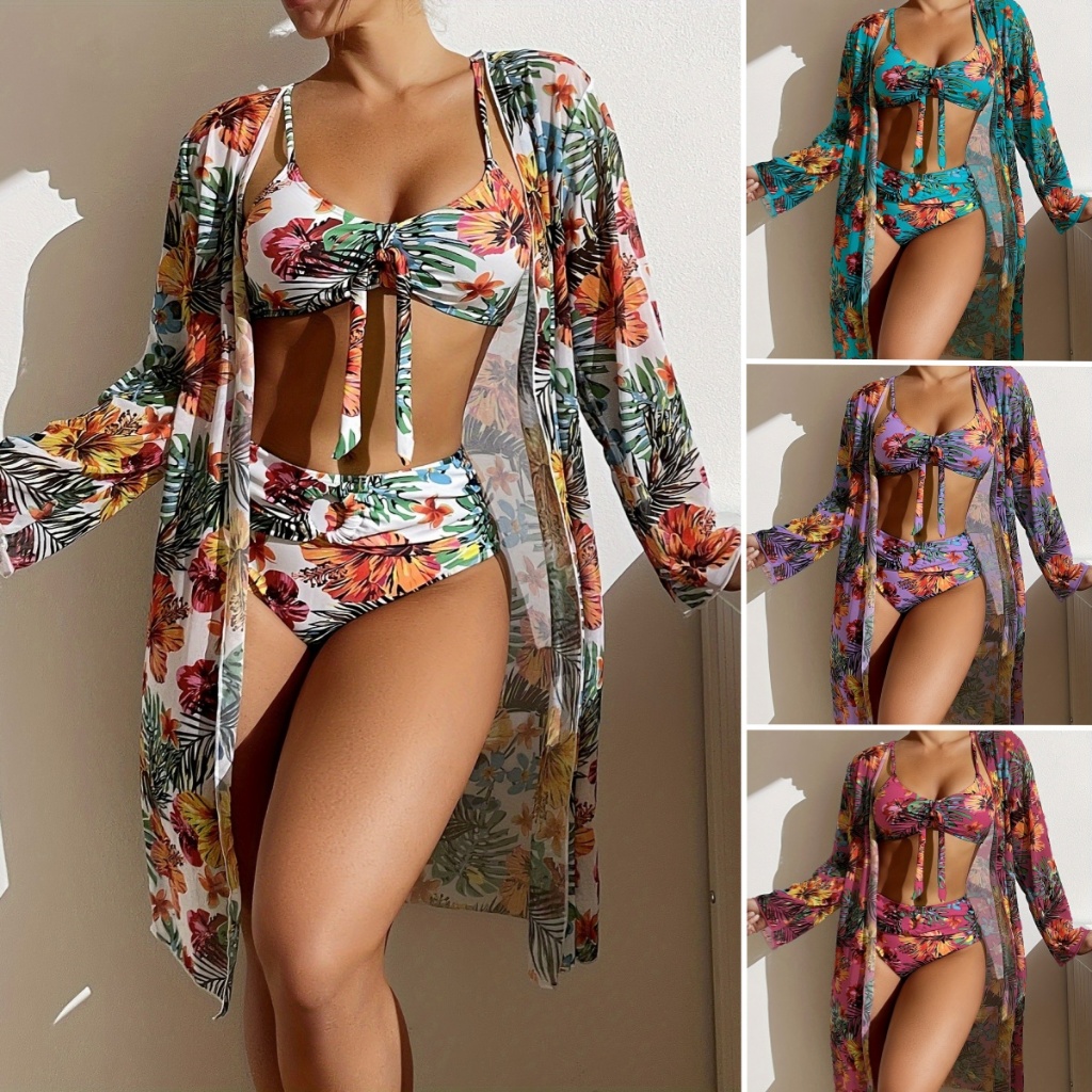 Conjunto De Biquíni De Três Peças Femininas Ele