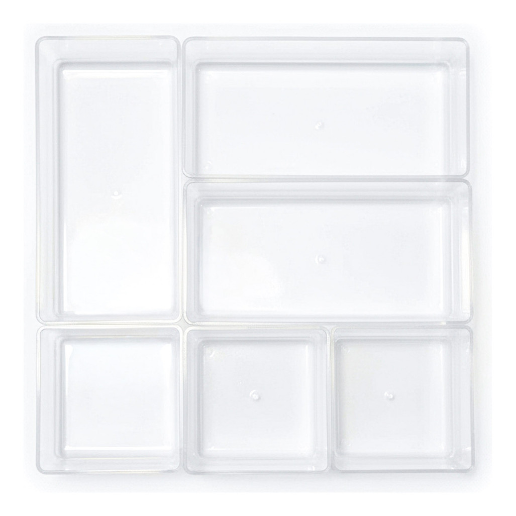 Kit C/ 6 Organizadores De Acrílico Transparente M