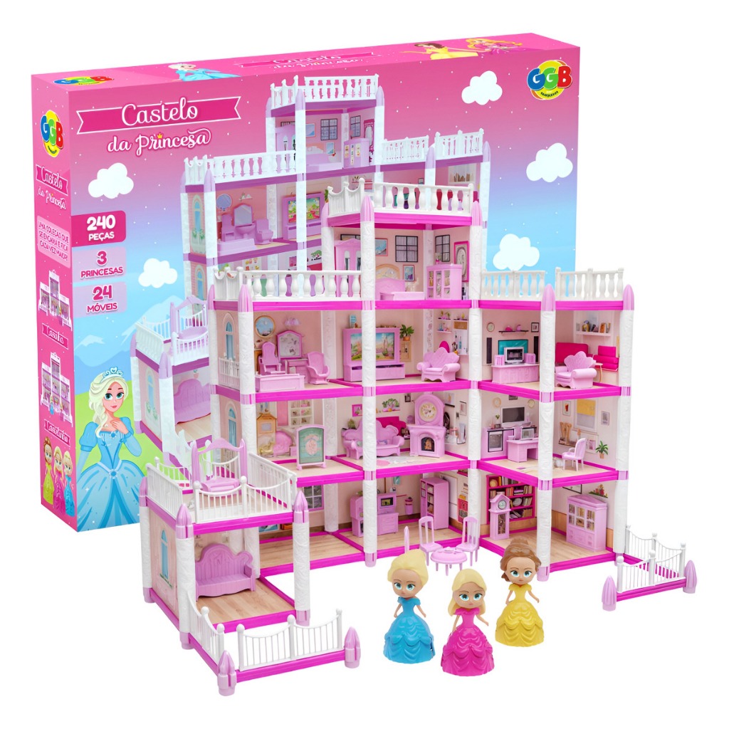 Castelo Da Princesa 240 Peças Com 3 Princesas 24 