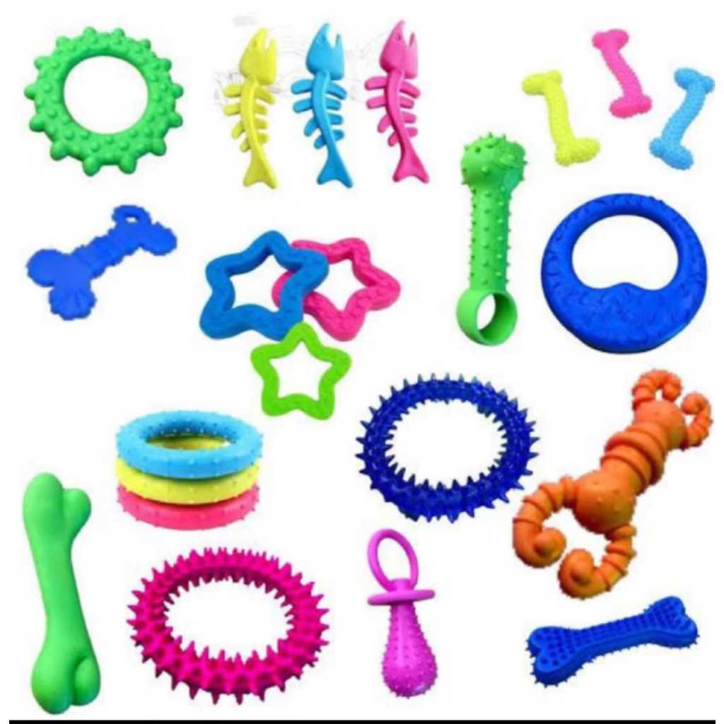 Kit Brinquedo Mordedor Anti Stress Maciço Pet 3, 