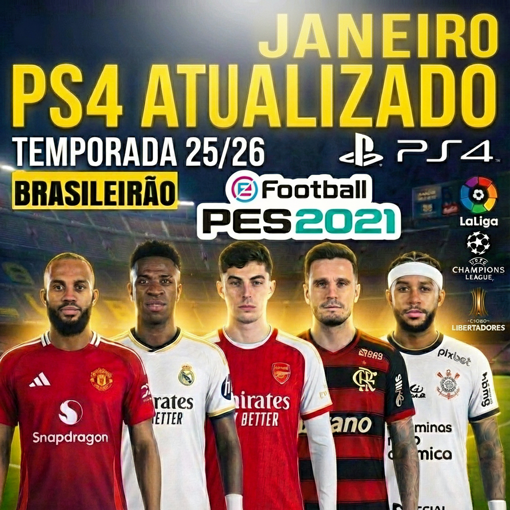 Futebol 2025 para Pes 2021 Ps4 e Ps5