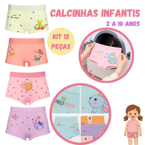 Kit Calcinhas Importada box Shortinho Infantil men