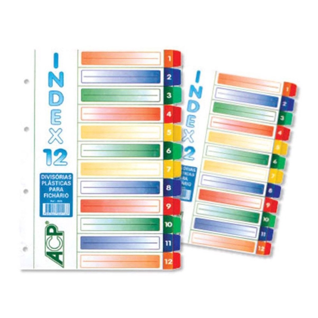 Divisória para Fichário Plástica 12 Matérias A