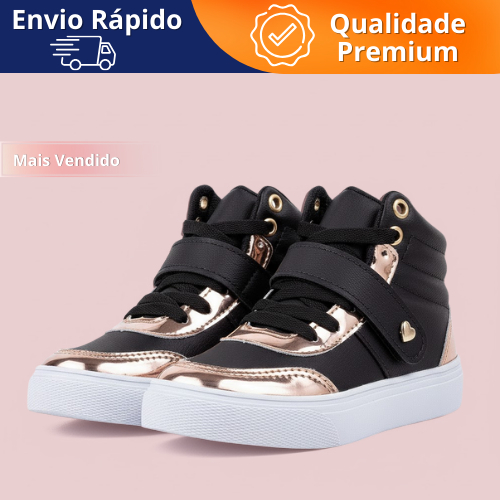 Tênis feminino Coturno Infantil Feminino Botinha 