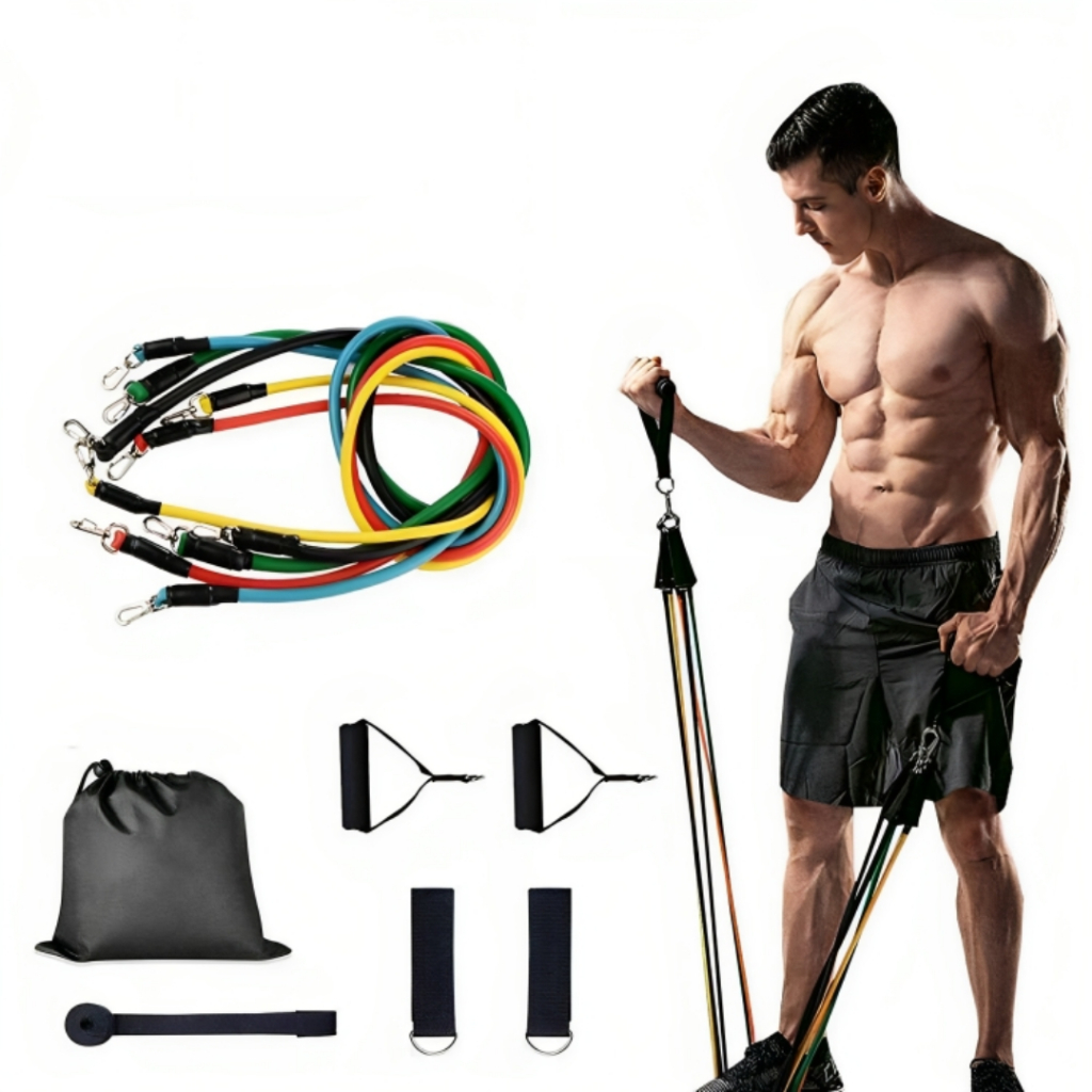 Kit Elástico Treino Extensor 11 Itens Fisioterapi