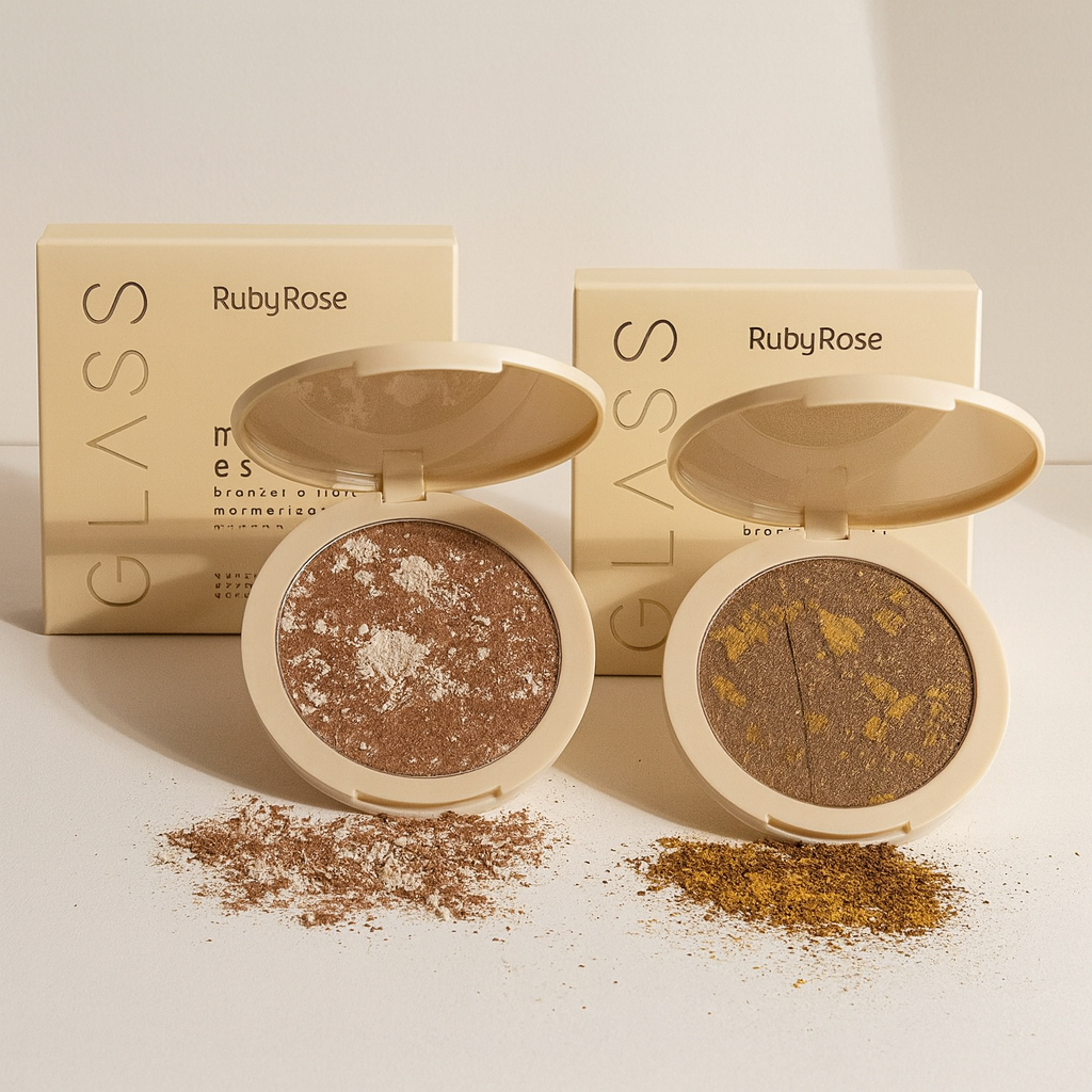 Bronzer e Iluminador Marble Essence GLASS BY RUBY 