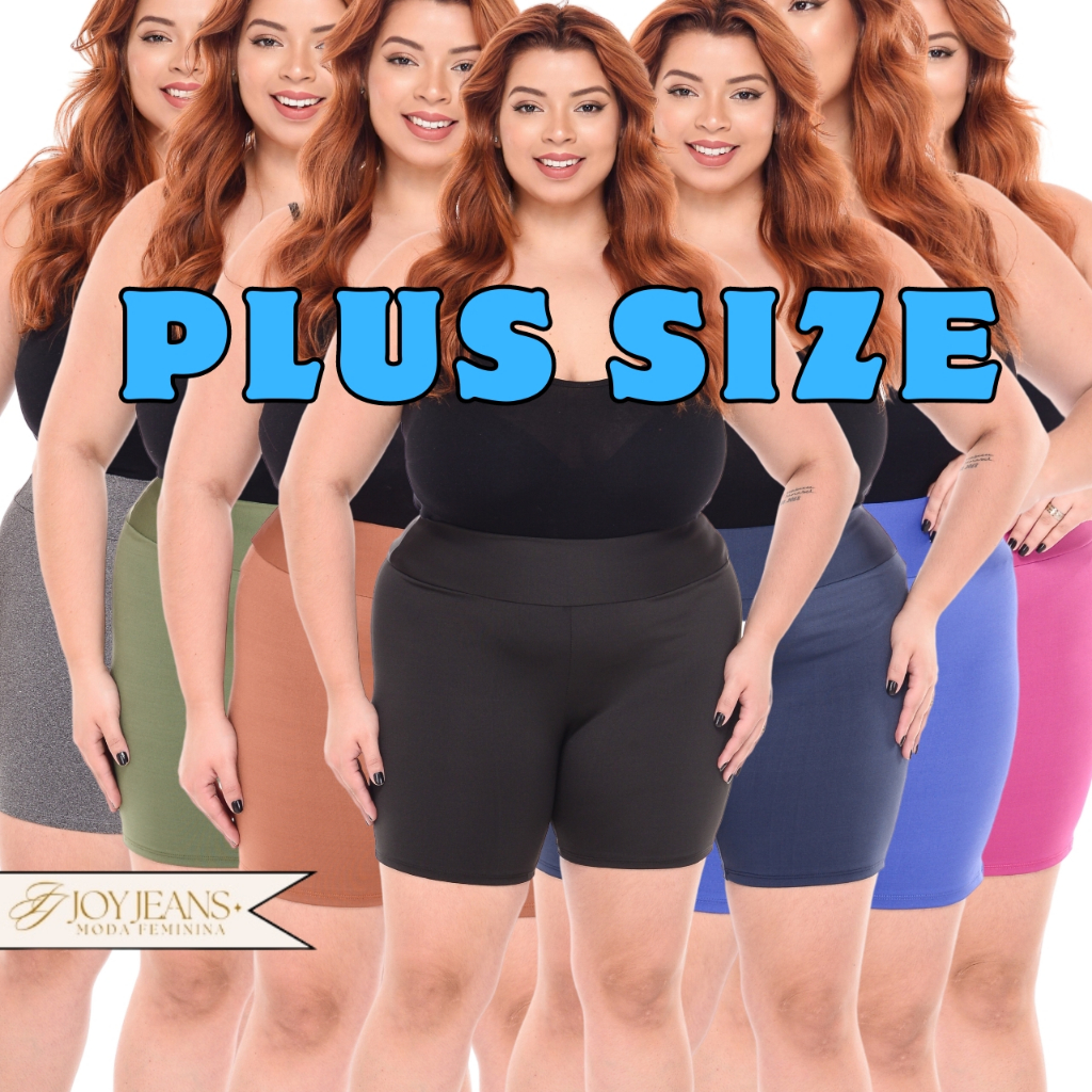 Short Plus Size Legging Cintura Alta Feminino Berm