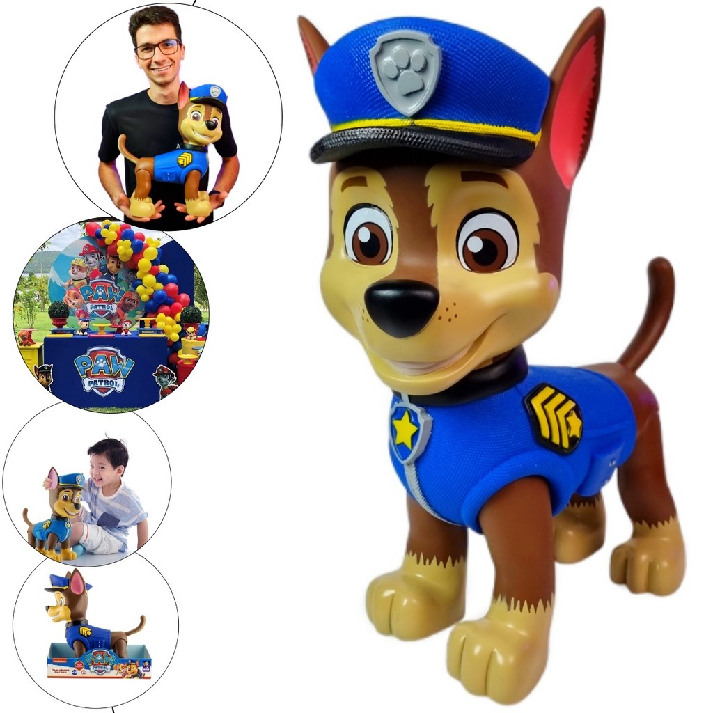 Chase Patrulha Canina Boneco Gigante Paw Patrol Ar