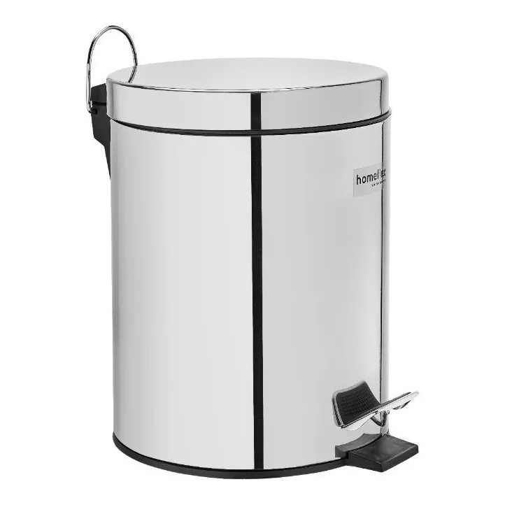 Lixo Lixeira Redonda 5 Litros Aço Inox Balde Cest