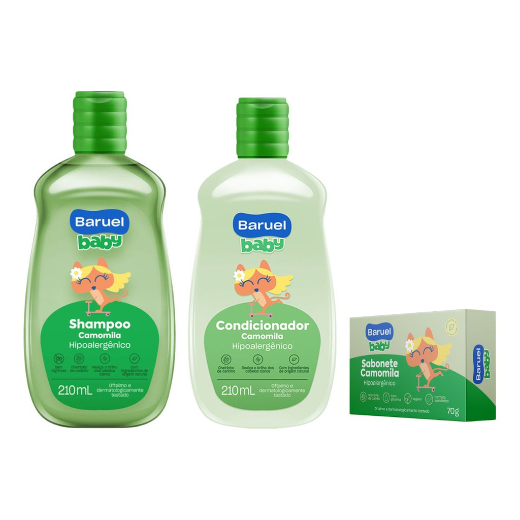 Kit Baruel Baby Camomila Shampoo Condicionador Sab