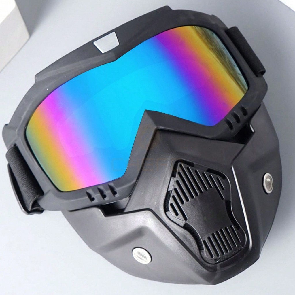 Máscara com Óculos Integrado Espelhado, Anti-Imp