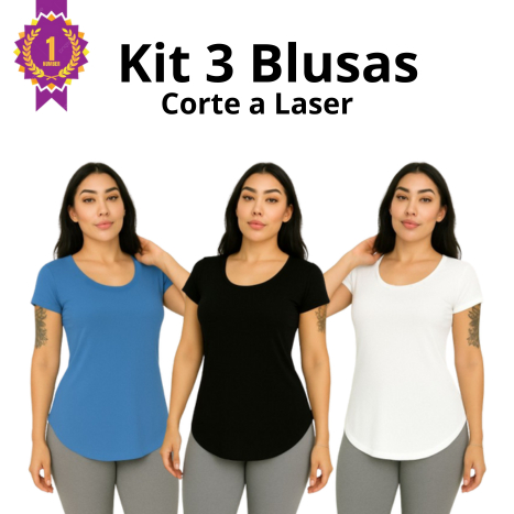 Kit 3 Blusas Manga Curta Treino Basica Academia Cr