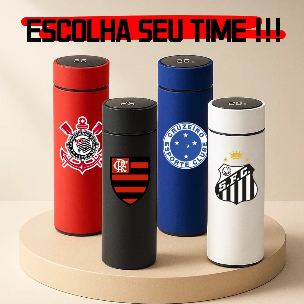 Garrafa Térmica Time de Futebol Corinthians Palme