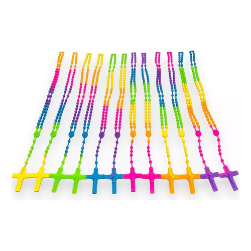 Terço De Silicione/borrachado Colorido – 12