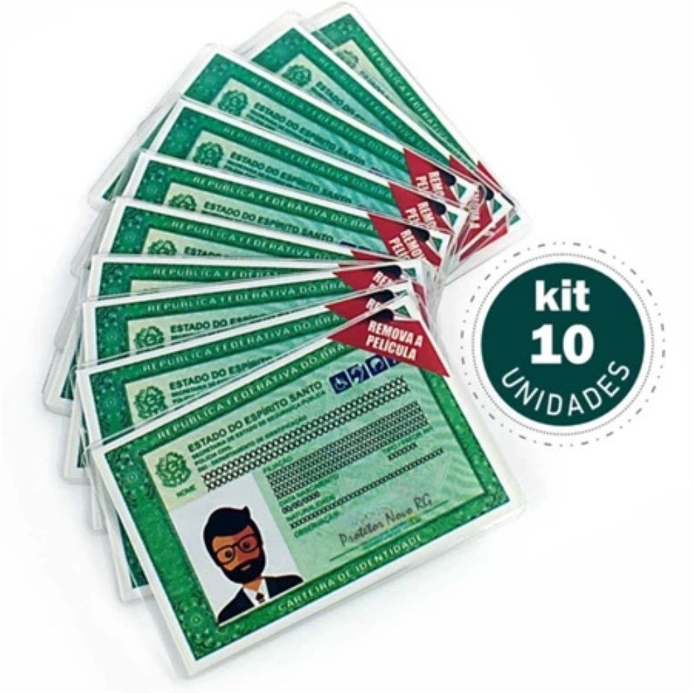 Capa de proteção para RG Identidade Acrilico 10