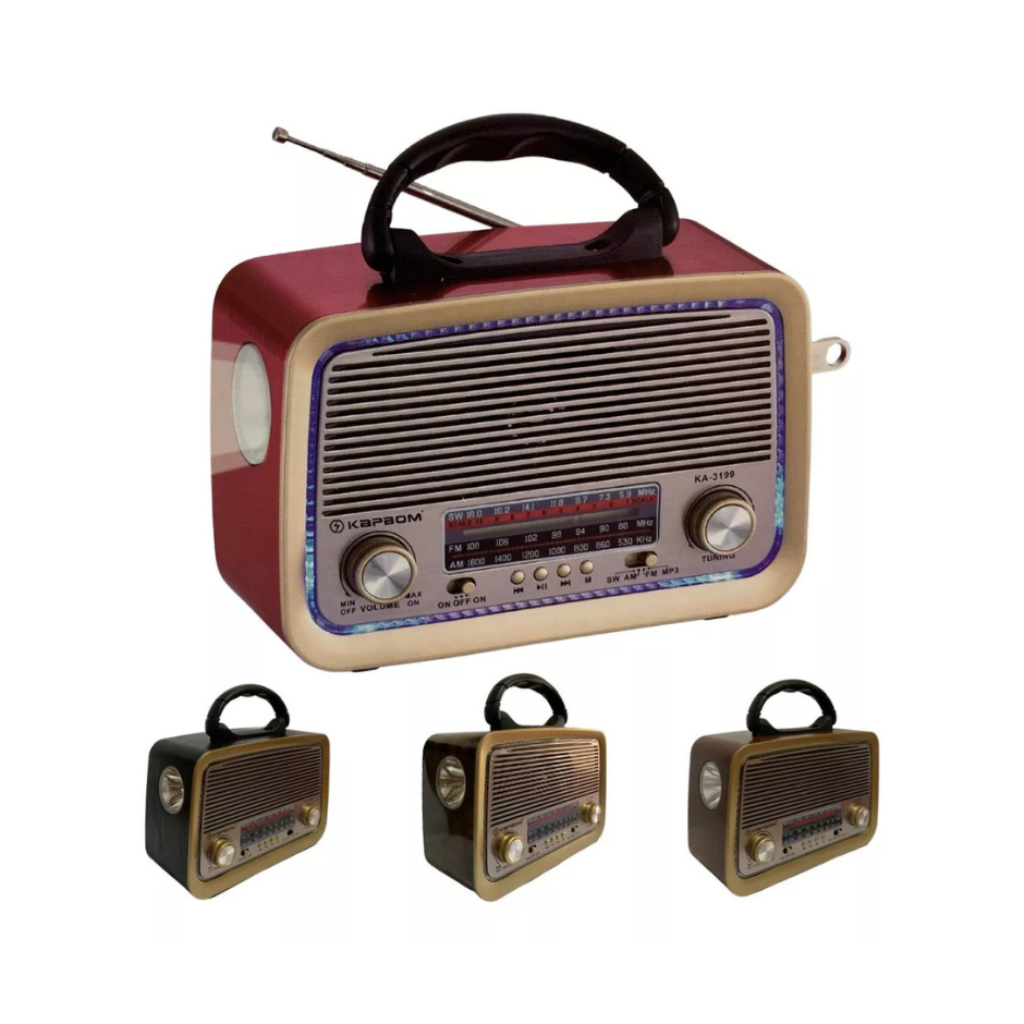 Rádio Retrô Bluetooth 3 BANDAS (AM/FM/SW) com La