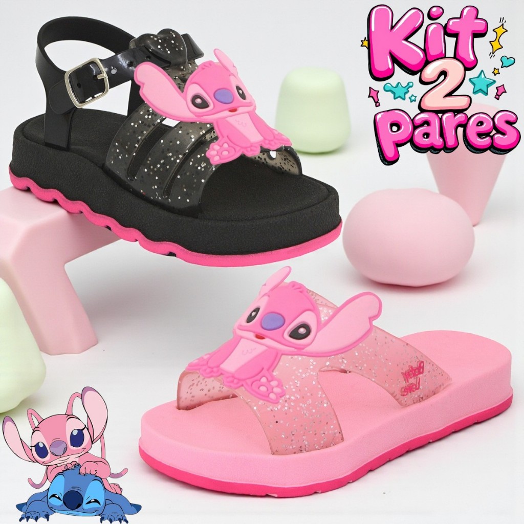 Kit sandália e chinelo infantil feminina menina s