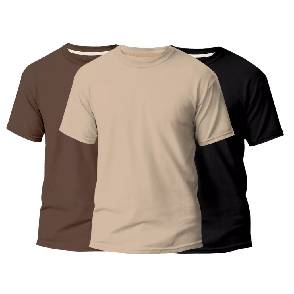 Kit 3 Camisetas Masculinas Slim Fit Básicas Algod