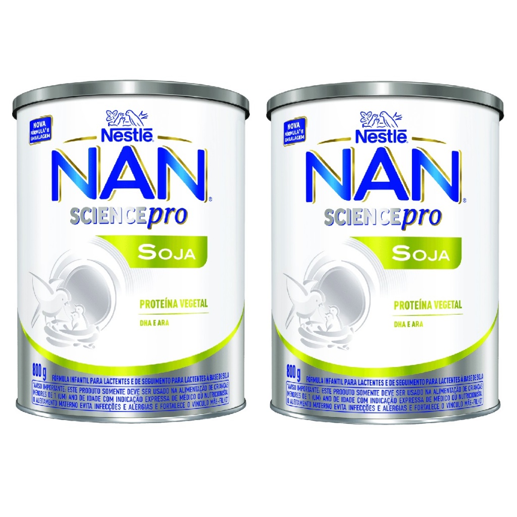 kit 2 Latas NAN SOJA Science Pro 800g (VERDE)