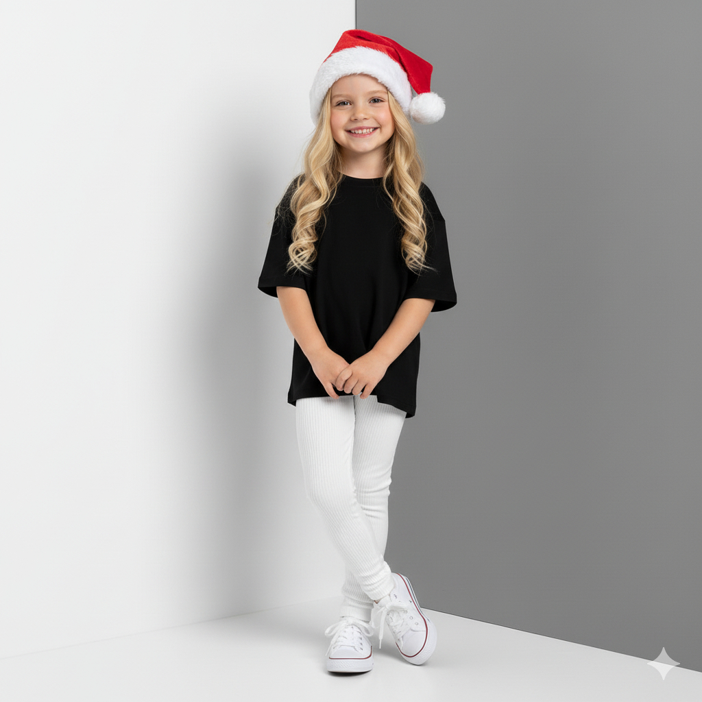 Calça legging infantil canelada ribana branca