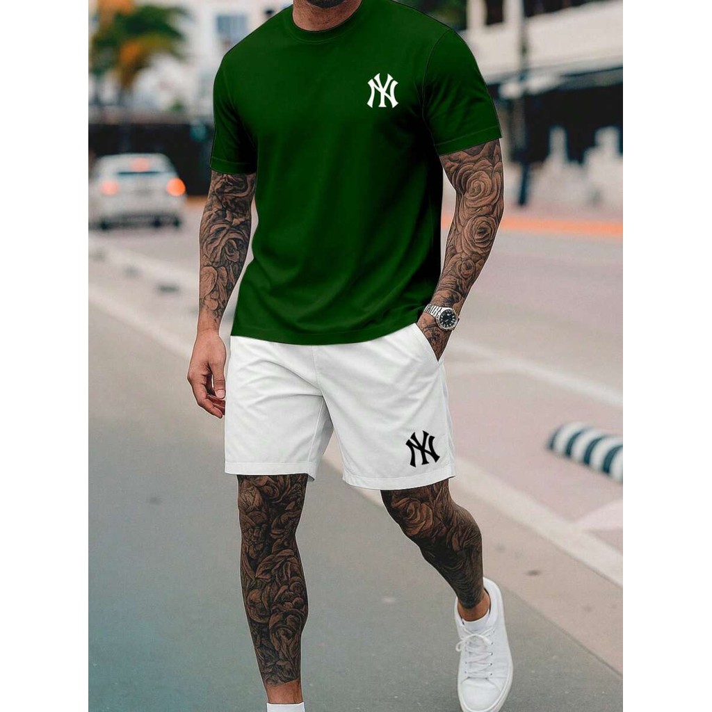Kit Camiseta e Short Streetwear Conjunto Camisa de