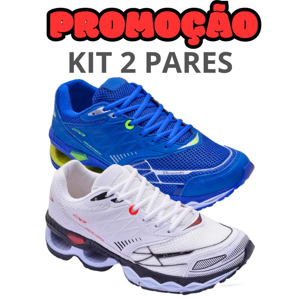Kit 2 Pares Tênis Masculino Para Academia Corrida