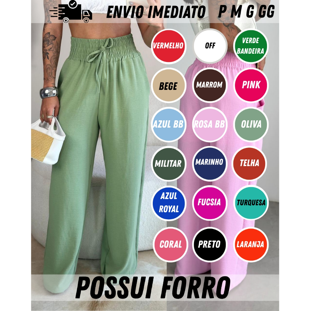 Calça Feminina Forrada Cintura Alta Duna Envio Im