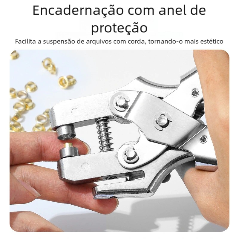 Alicate aplicar ilhós 2 em 1 profissional fura e 