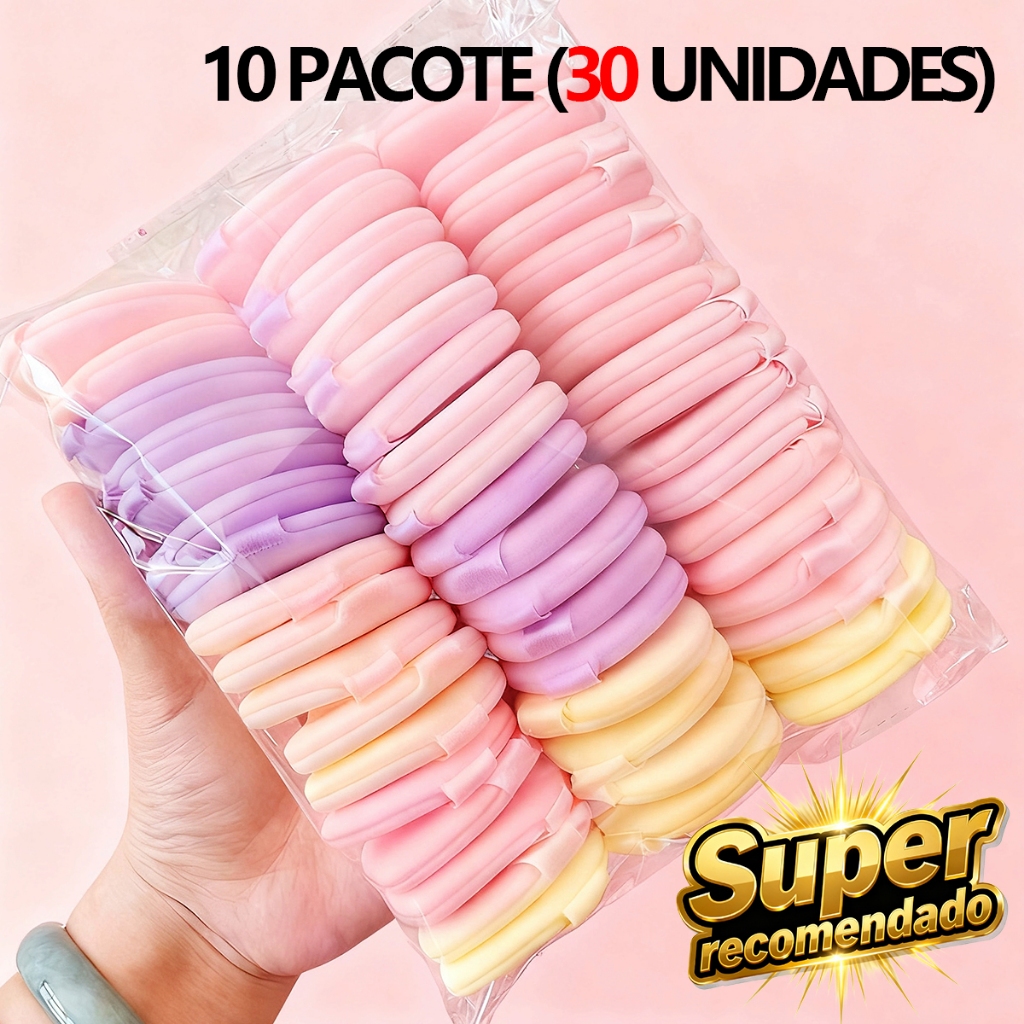 Puff 3 Cores Redondo 10 Pacotes (30 Unid.) | Toque