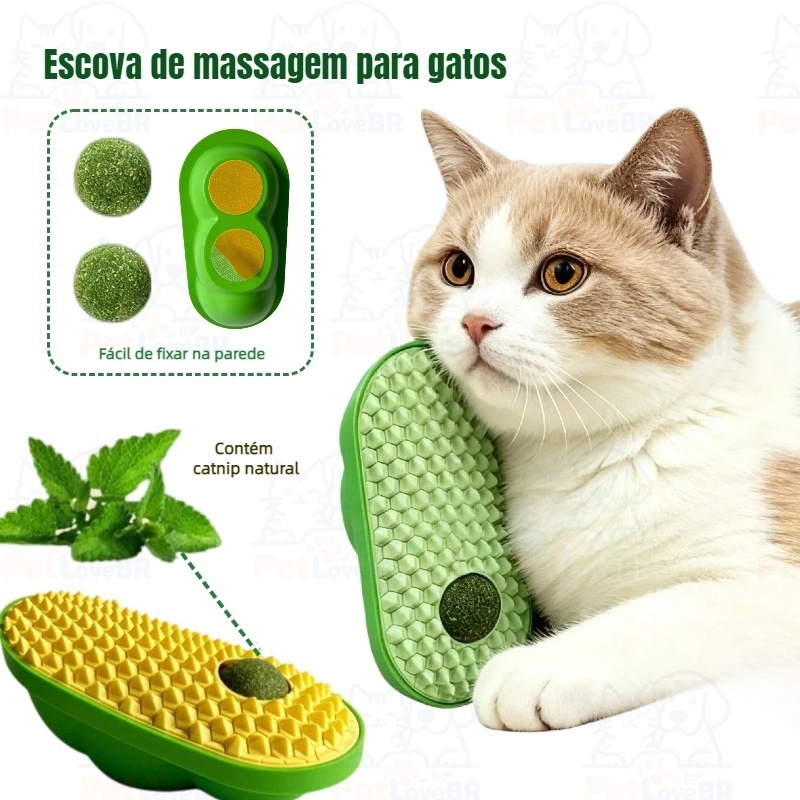 Brinquedo Para Gatos Escova de Parede Massageadora