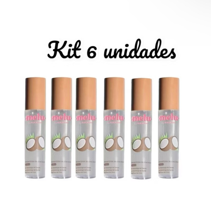 Kit 6 unidades Manteiga De Cacau Coco Roll-on Hidr