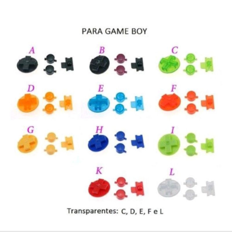 Botões para Game Boy DMG, Color, Advance ou Advan