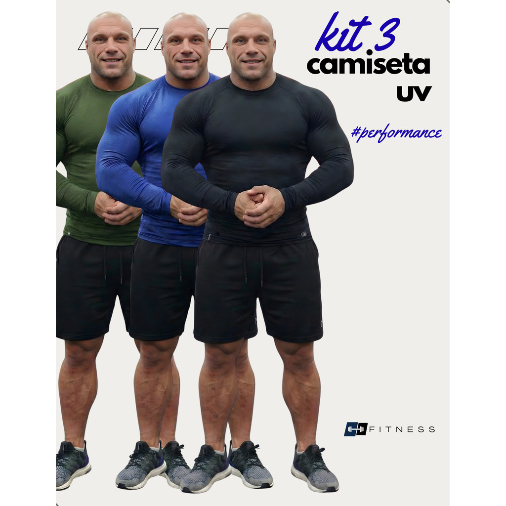 Kit 3 Camisas Térmica Proteção Uv 50+ Segunda P